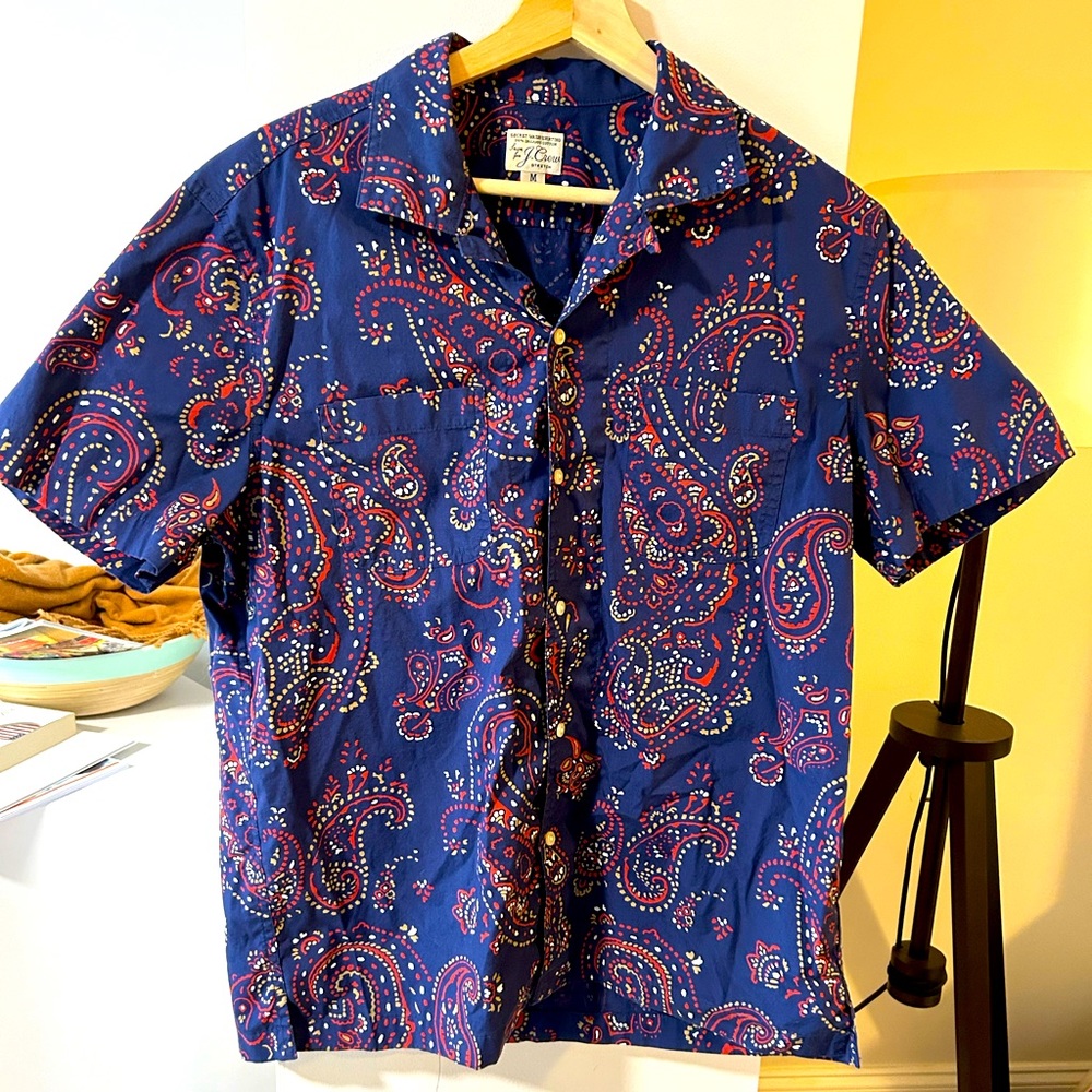 J. Crew camp collar paisley shirt